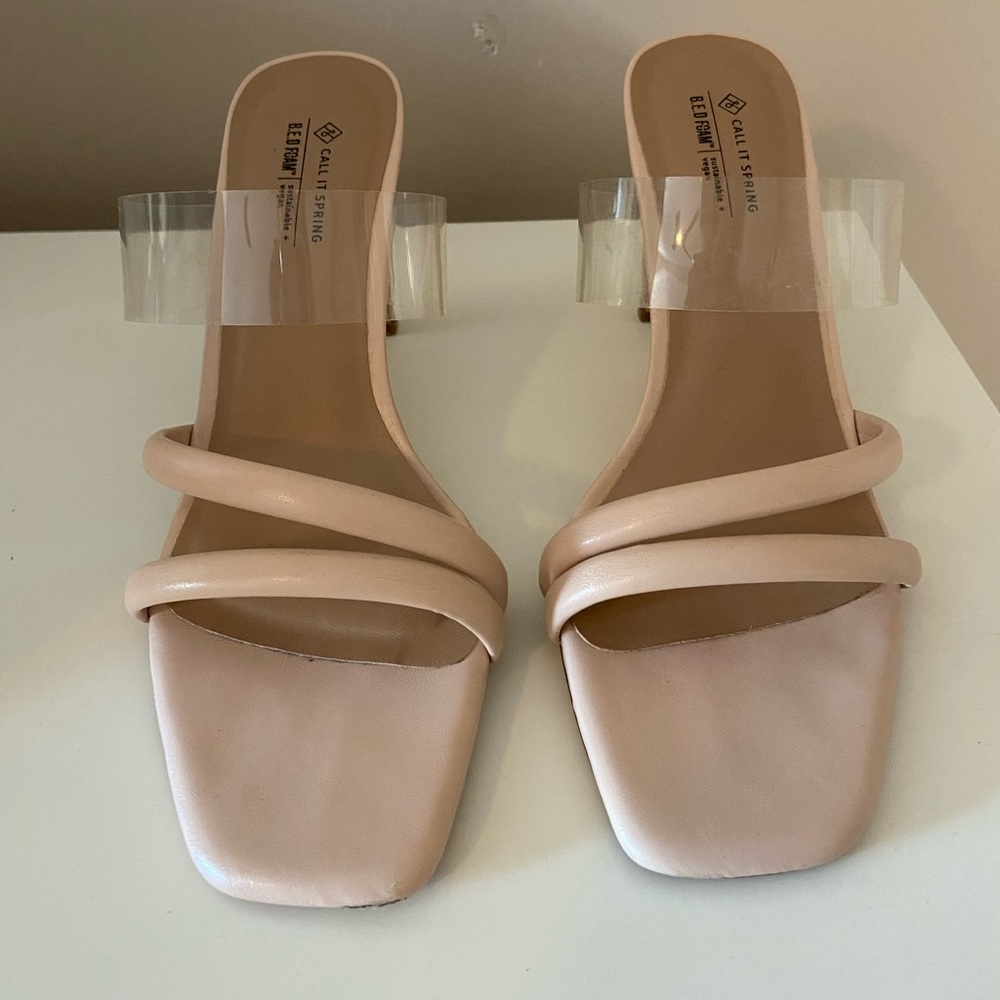 Clear Strap Heeled Sandals